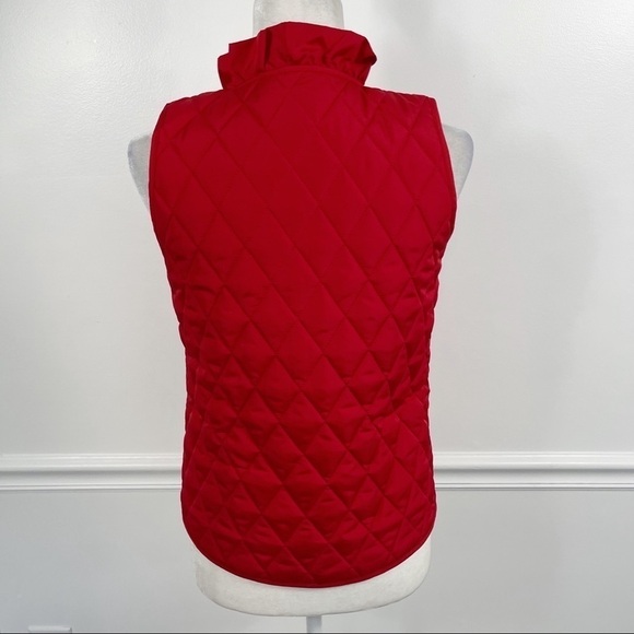 CROWN & IVY Red Ruffle Collar Gold Snap Buttons Puffer Vest - KIDS XL - Picture 7 of 8